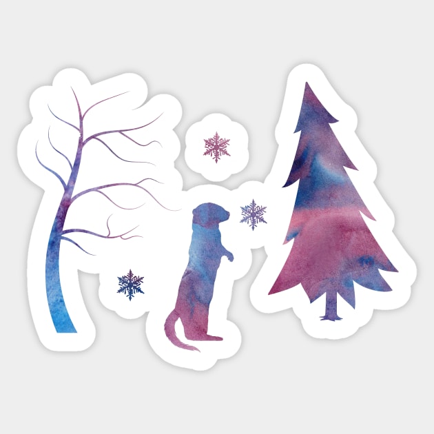 Otter Winter Snowflakes Christmas Sticker by BittenByErmines